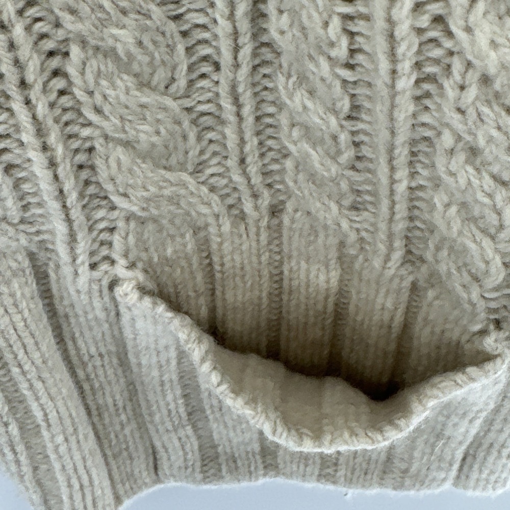 Duluth Trading Fisherman Cardigan Women's L Cream Wool Cashmere Cable Knit NWT - Picture 5 of 16